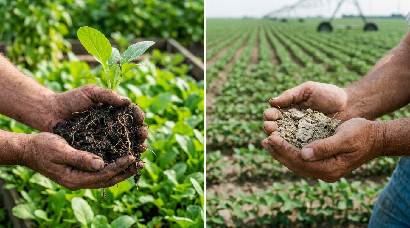 Comparison of nutrient dense crops vs modern depleted soil